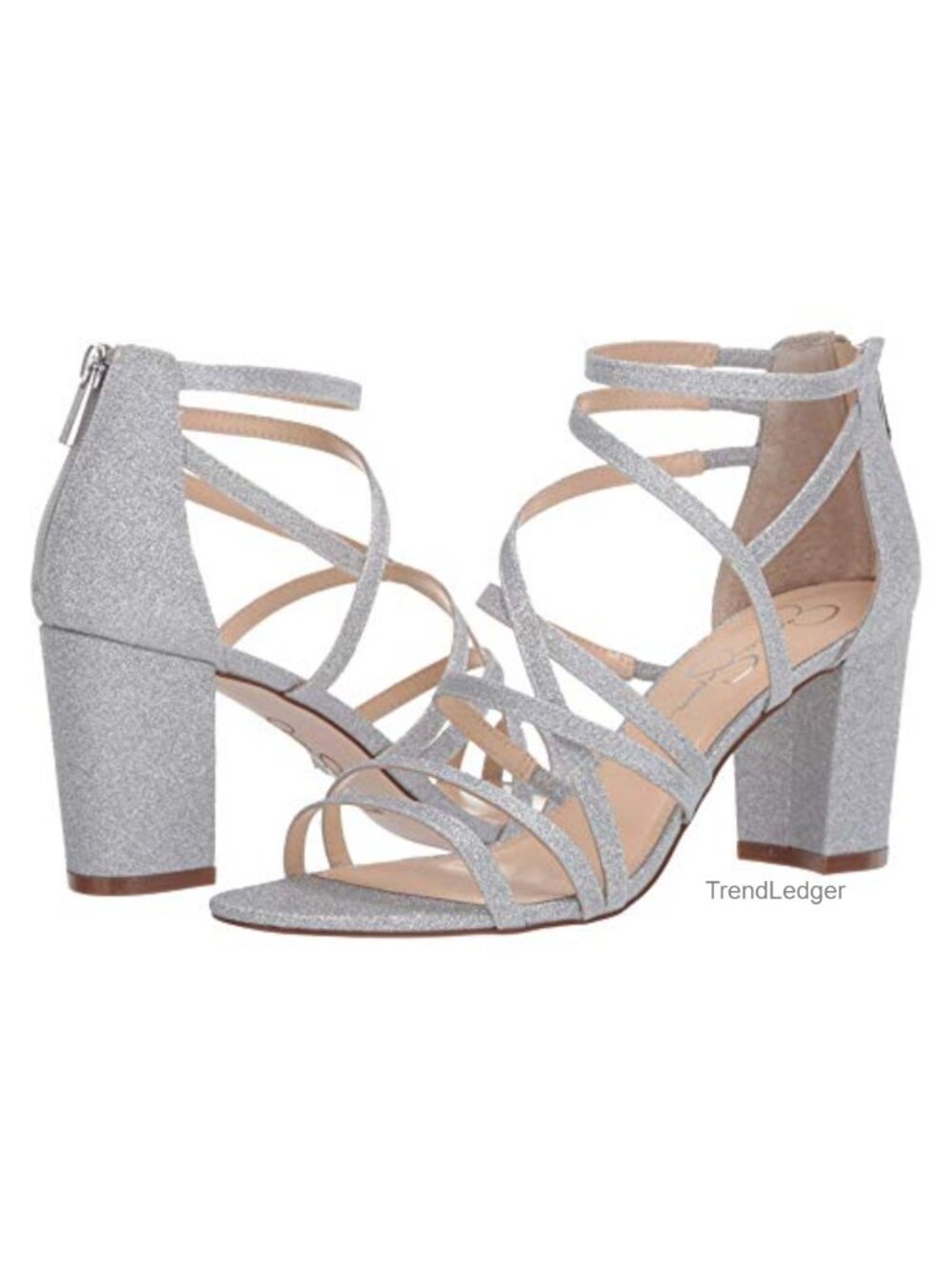 Caged Faux Leather Strappy Block Heel Dress Sandals
